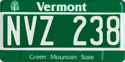 VT license plate NVZ238