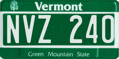 VT license plate NVZ240
