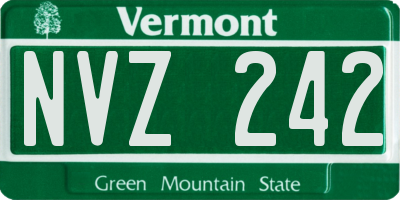 VT license plate NVZ242