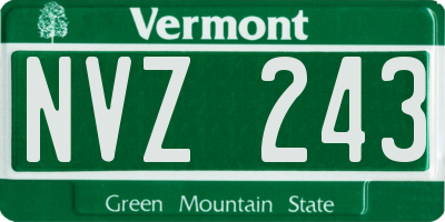 VT license plate NVZ243