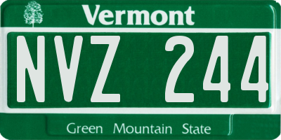 VT license plate NVZ244