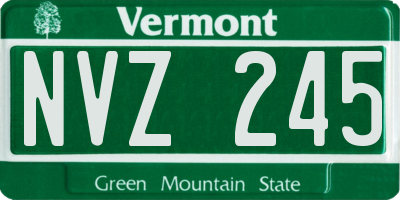VT license plate NVZ245