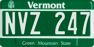 VT license plate NVZ247