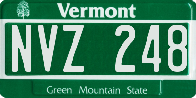 VT license plate NVZ248