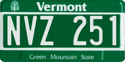 VT license plate NVZ251