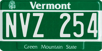 VT license plate NVZ254