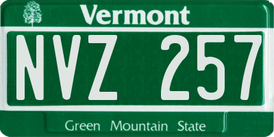 VT license plate NVZ257