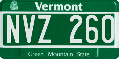VT license plate NVZ260