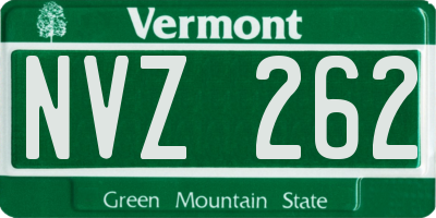 VT license plate NVZ262