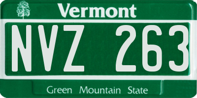 VT license plate NVZ263