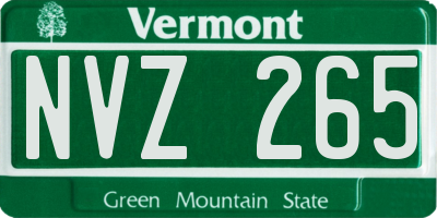 VT license plate NVZ265