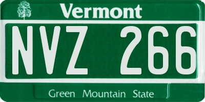 VT license plate NVZ266