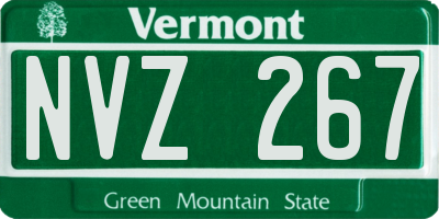 VT license plate NVZ267