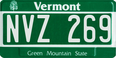 VT license plate NVZ269