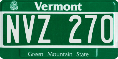 VT license plate NVZ270