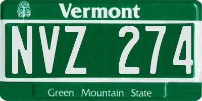 VT license plate NVZ274
