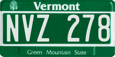 VT license plate NVZ278