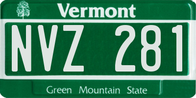 VT license plate NVZ281