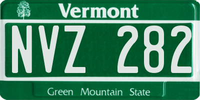 VT license plate NVZ282
