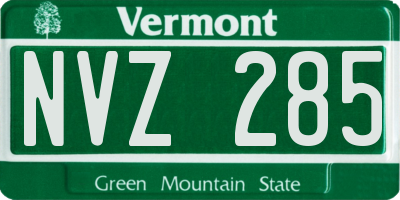 VT license plate NVZ285