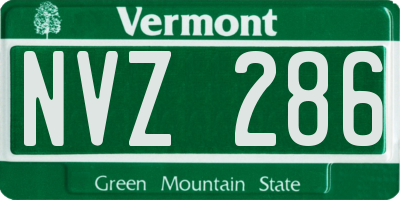 VT license plate NVZ286