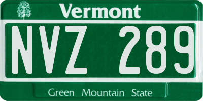 VT license plate NVZ289