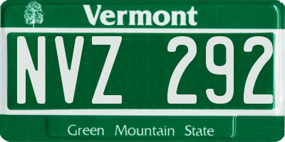 VT license plate NVZ292
