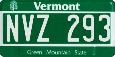 VT license plate NVZ293