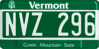 VT license plate NVZ296