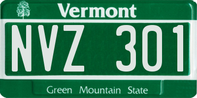VT license plate NVZ301