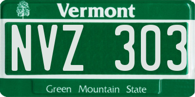 VT license plate NVZ303