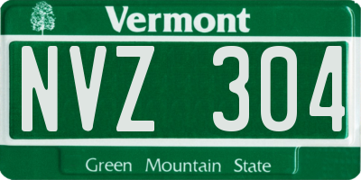VT license plate NVZ304