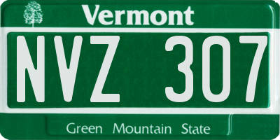VT license plate NVZ307
