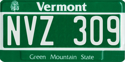 VT license plate NVZ309