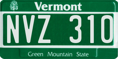 VT license plate NVZ310