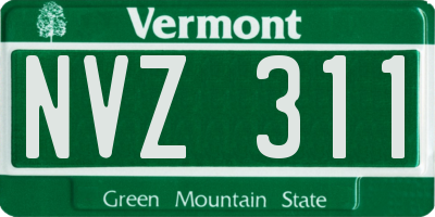 VT license plate NVZ311