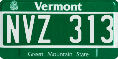 VT license plate NVZ313