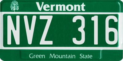 VT license plate NVZ316
