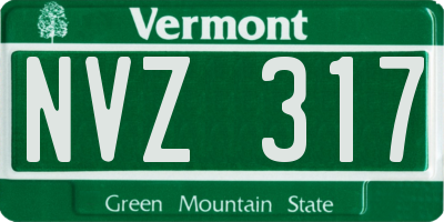 VT license plate NVZ317