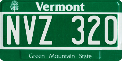 VT license plate NVZ320