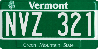 VT license plate NVZ321
