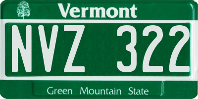 VT license plate NVZ322