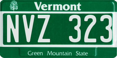 VT license plate NVZ323