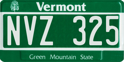 VT license plate NVZ325