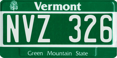 VT license plate NVZ326