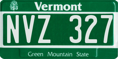 VT license plate NVZ327