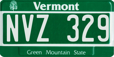 VT license plate NVZ329