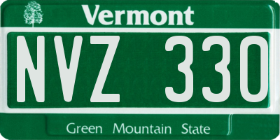 VT license plate NVZ330