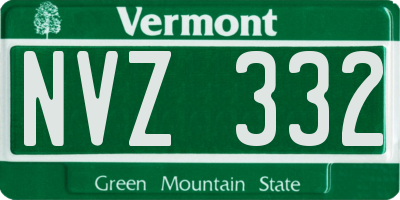 VT license plate NVZ332