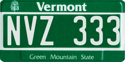 VT license plate NVZ333